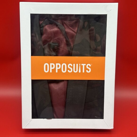 OppoSuits Slim-Fit Tuxedo Set Men's Size 36R Black Suit Jacket & Pants Set NIB - Picture 2 of 16